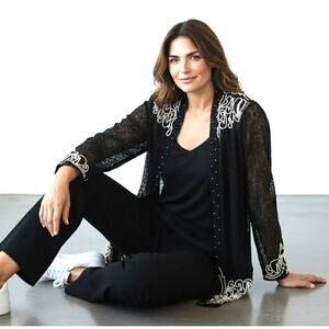 Vintage 1980s Black Silk & Pearl Beaded Evening Dress & Matching Jacket Set EUC!